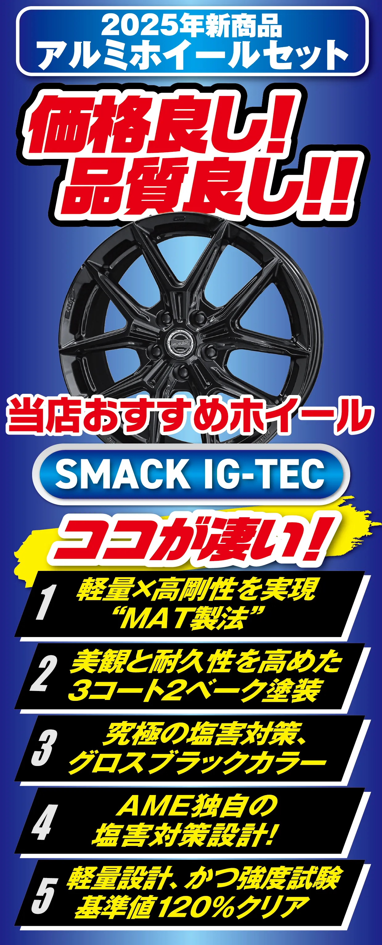 2025年新商品アルミホイールセット
